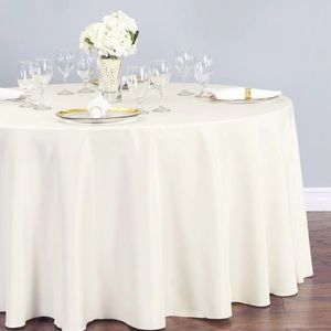 108 inch Round Polyester Tablecloth - Ivory like new